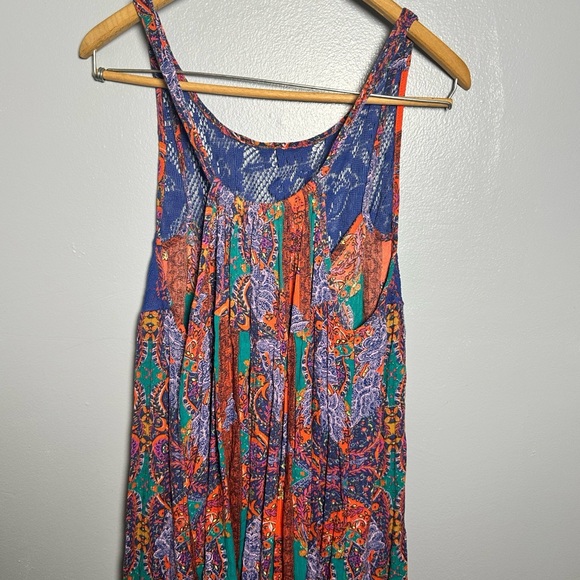 Free People Asymmetrical Blue and Orange Tank Top M - Picture 3 of 6